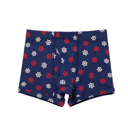 Navy boys boxer briefs with anchor print