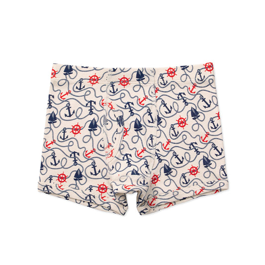 White boys boxer briefs with bicycle print
